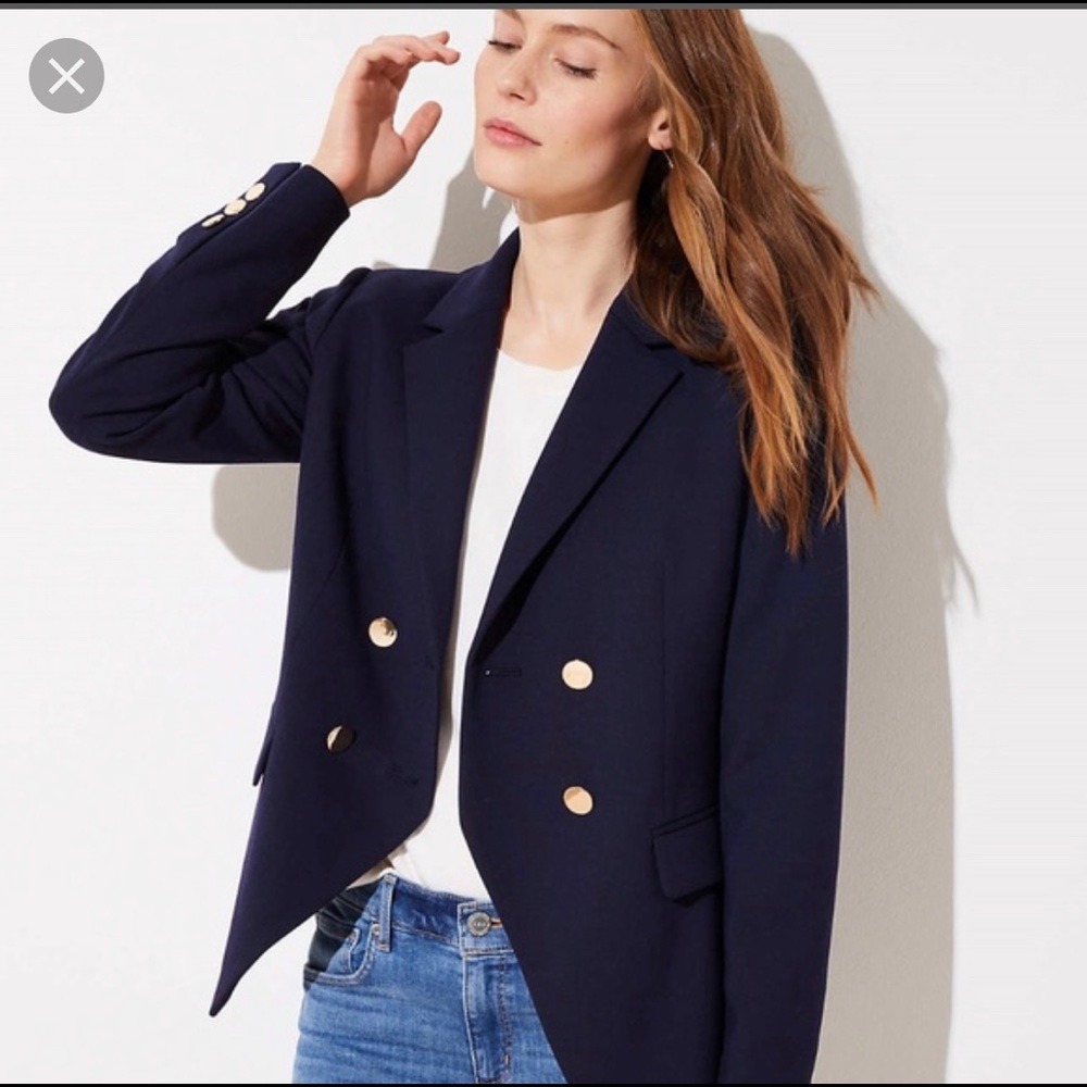 Loft navy blazer sz 0 NWT